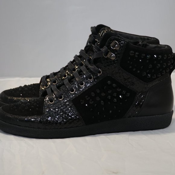 LORIBLU Studded Designer High-Top Sneakers - Picture 2 of 8